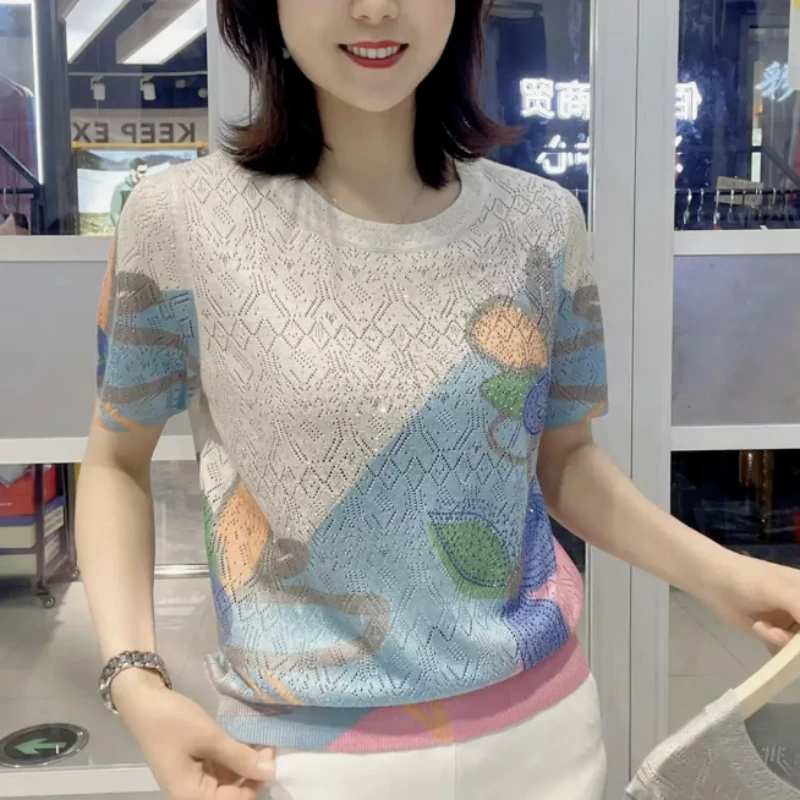 Printing Fashion O-neck Loose T Shirts Summer New Thin Short Sleeve All-match Trend Plus Size Tops Vintage Casual Women Clothing
Printing Fashion O-neck Loose T Shirts Summer New Thin Short Sleeve All-match Trend Plus Size Tops Vintage Casual Women Clothing