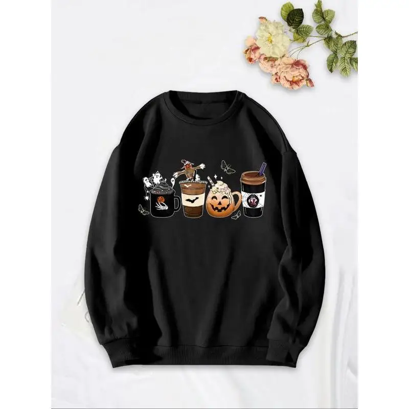 Women's Halloween Coffee Sweatshirt Spooky Drink Graphic Pullover Autumn Pumpkin Latte Ghost Bat Funny Fall Gift Top
Women's Halloween Coffee Sweatshirt Spooky Drink Graphic Pullover Autumn Pumpkin Latte Ghost Bat Funny Fall Gift Top