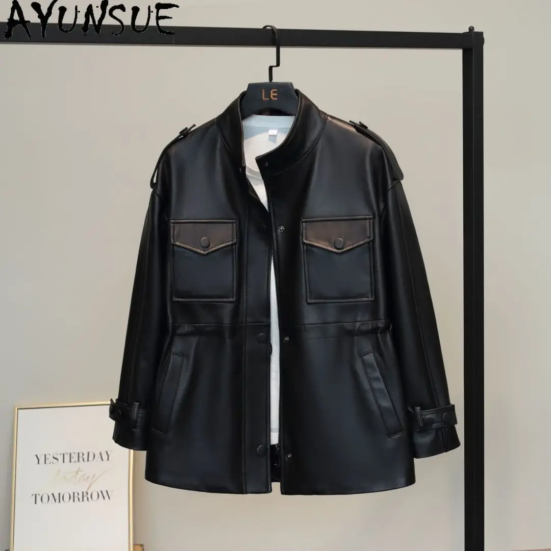 AYUNSUE Real Leather Jacket Woman Autumn Clothes Fashion Sheepskin Coat for Women Fashion Loose Fit New Style Jaqueta De Couro
AYUNSUE Real Leather Jacket Woman Autumn Clothes Fashion Sheepskin Coat for Women Fashion Loose Fit New Style Jaqueta De Couro