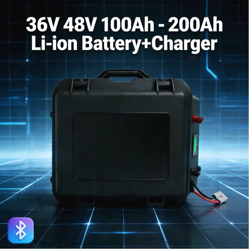 36V/48V Li-Ion Battery (100Ah-200Ah) | High-Capacity Rechargeable Pack with Charger, ≥1500 Long Cycles.
36V/48V Li-Ion Battery (100Ah-200Ah) | High-Capacity Rechargeable Pack with Charger, ≥1500 Long Cycles.