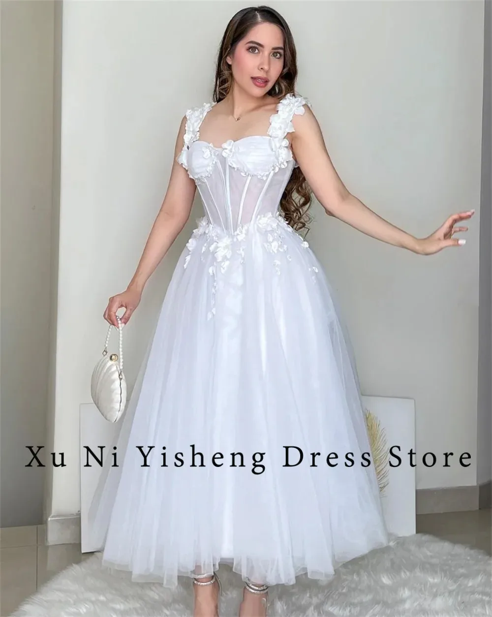 2024 White Modern Sexy Prom Dresses For Women A-Line Sweetheart Flowers Ankle-Length Tulle Custom Birthday Evening Party Grows
2024 White Modern Sexy Prom Dresses For Women A-Line Sweetheart Flowers Ankle-Length Tulle Custom Birthday Evening Party Grows