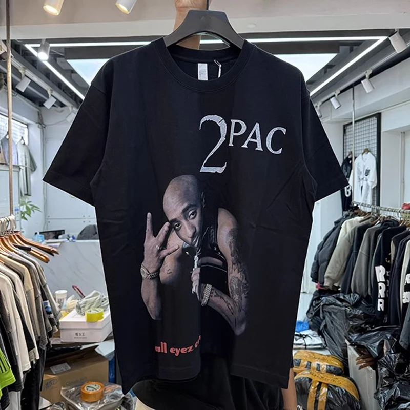 Summer European American High Street 2pac T-shirt Hip Hop Men's Women's Loose Casual Portrait Print Short Sleeve Tee
Summer European American High Street 2pac T-shirt Hip Hop Men's Women's Loose Casual Portrait Print Short Sleeve Tee