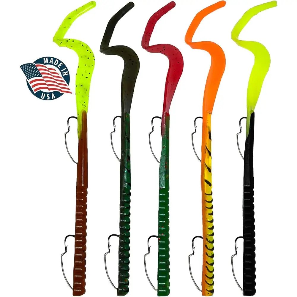 Fishing Lures Bass Set, 10" Pre-Rigged Weedless Swim Bait, Twister Tail Bass Fishing Lures, Extra Durable Soft Plastic Baits for
Fishing Lures Bass Set, 10" Pre-Rigged Weedless Swim Bait, Twister Tail Bass Fishing Lures, Extra Durable Soft Plastic Baits for