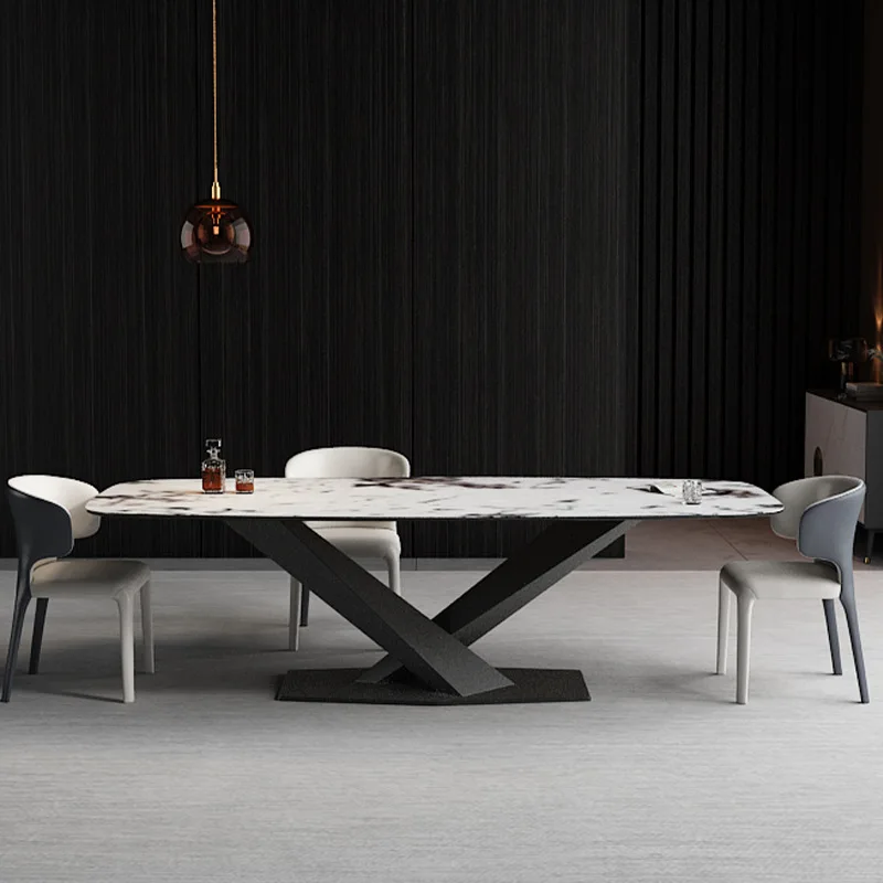 Rock dining table rectangular simple modern luxury home dining room Italian round table small apartment dining table
Rock dining table rectangular simple modern luxury home dining room Italian round table small apartment dining table