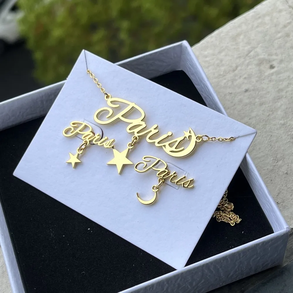 DUOYING Custom Name Star Necklace Personalized Moon Letter Earring Studs Stainless Steel Jewelry For Cute Girls
DUOYING Custom Name Star Necklace Personalized Moon Letter Earring Studs Stainless Steel Jewelry For Cute Girls