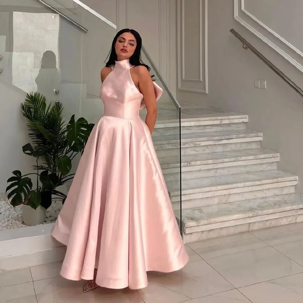 Solid Color Prom Gown for Women High Collar Sleeveless A-line Simple Ankle-Length Evening Party Dresses فساتين للحفلات الراقصة
Solid Color Prom Gown for Women High Collar Sleeveless A-line Simple Ankle-Length Evening Party Dresses فساتين للحفلات الراقصة