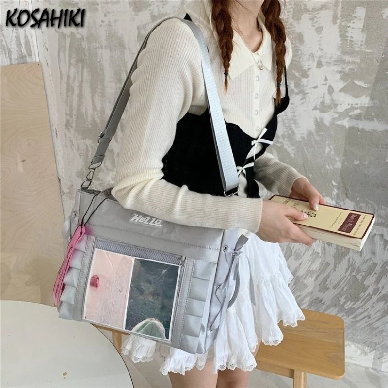 All Match Transparent Bandage Bow Shoulder Handbags Casual Vintage Y2k Aesthetic Ita Bags Streetwear Women Grunge Underarm Bag
All Match Transparent Bandage Bow Shoulder Handbags Casual Vintage Y2k Aesthetic Ita Bags Streetwear Women Grunge Underarm Bag