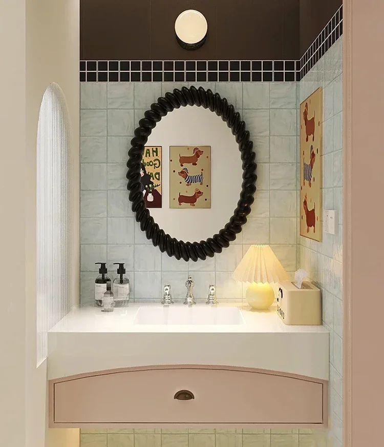 Pink Bathroom Cabinet Combination French Retro Bathroom Cabinet Stone Plate Washbasin Oak Paint
Pink Bathroom Cabinet Combination French Retro Bathroom Cabinet Stone Plate Washbasin Oak Paint