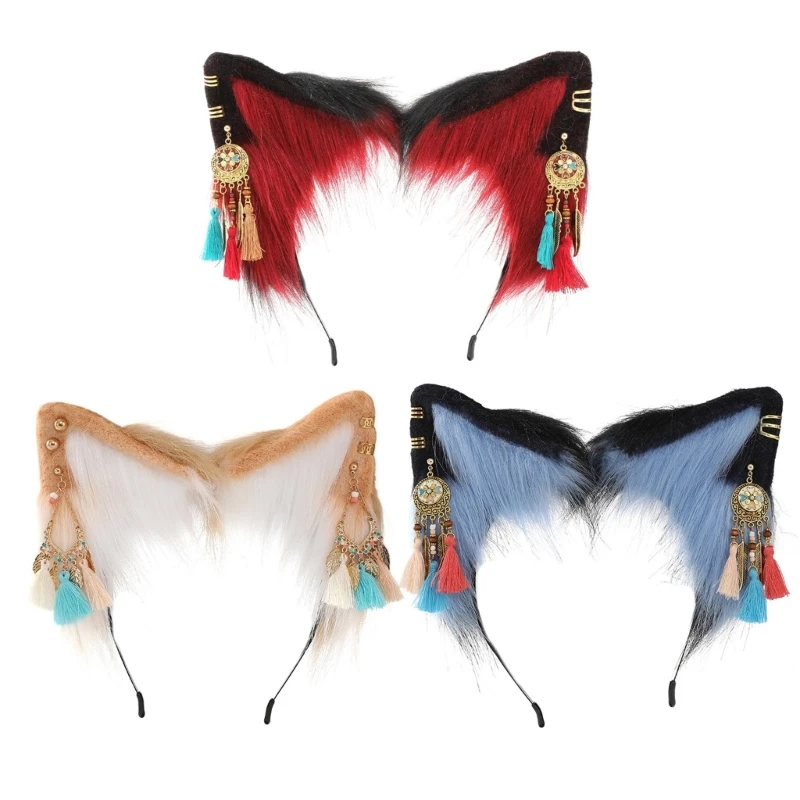 652F Plush Ear Headband with Ethnic Earring Decor Plush Headband for Movie Enthusiasts Adult Live Broadcast Headpiece
652F Plush Ear Headband with Ethnic Earring Decor Plush Headband for Movie Enthusiasts Adult Live Broadcast Headpiece