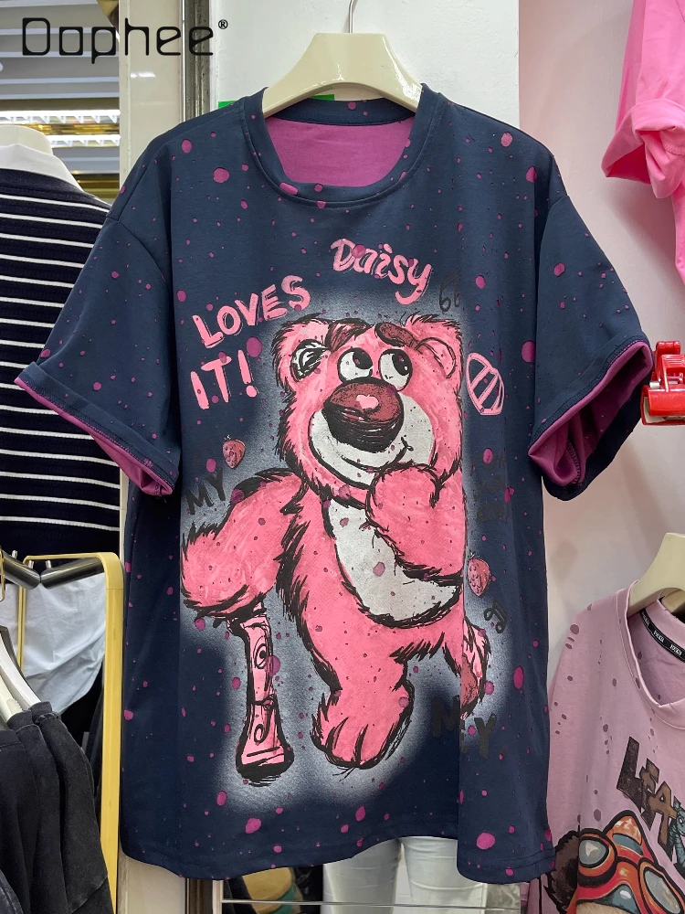 2025 Spring Summer New Loose Heavy Industry Retro Short-sleeved T-shirt Top Cartoon Print Women's Kawaii Clothes Color Matching
2025 Spring Summer New Loose Heavy Industry Retro Short-sleeved T-shirt Top Cartoon Print Women's Kawaii Clothes Color Matching