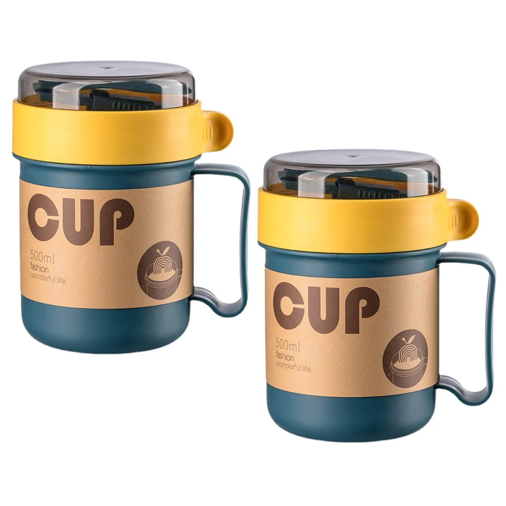 2 pcs Food Grade Sealing Soup Cup With Lid Portable Breakfast Mug Leakproof Handle Drinking Cup For Home Office Kitchen 500Ml
2 pcs Food Grade Sealing Soup Cup With Lid Portable Breakfast Mug Leakproof Handle Drinking Cup For Home Office Kitchen 500Ml