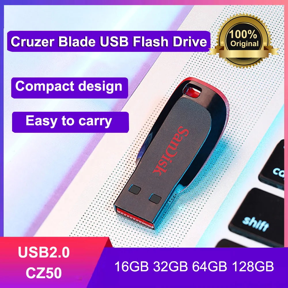 Original SanDisk CZ50 USB Flash Drive 16GB 32GB 64GB 128GB Cruzer Blade Mini Pen Drive U Disk USB 2.0 Flash Drive Memory stick
Original SanDisk CZ50 USB Flash Drive 16GB 32GB 64GB 128GB Cruzer Blade Mini Pen Drive U Disk USB 2.0 Flash Drive Memory stick