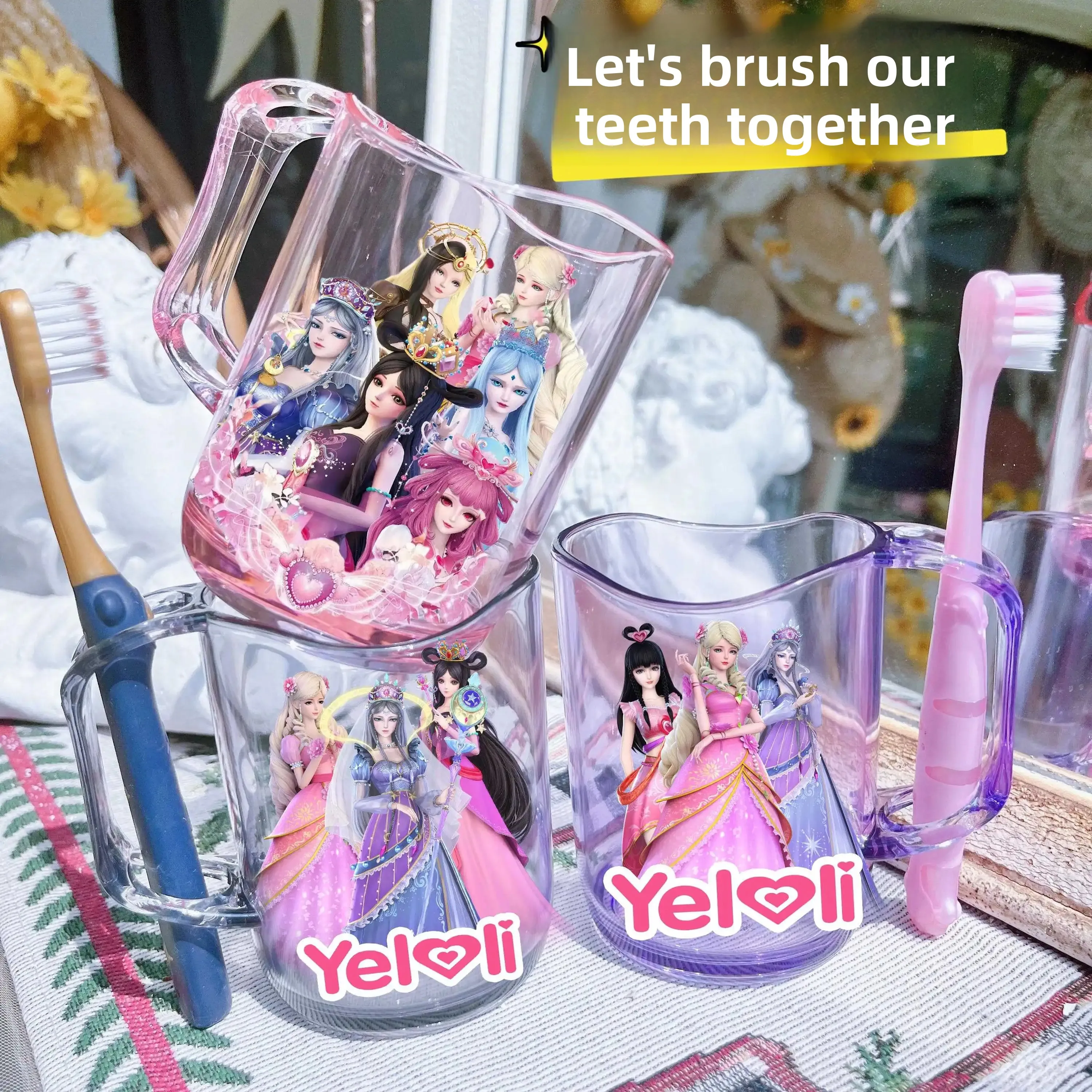 Cute Princess Toothbrush Cup for Girls Baby Teeth Cleaning Plastic Household Bathroom Tool Creative Wash Cup Cartoon Style
Cute Princess Toothbrush Cup for Girls Baby Teeth Cleaning Plastic Household Bathroom Tool Creative Wash Cup Cartoon Style