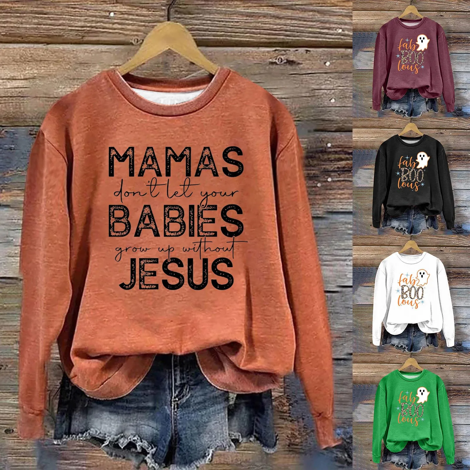 Ladies T Shirts Pack Womens Large Long Sleeved Round Neck Sweatshirt Halloween Printed Loose Top For Women Butter Hoodies Women
Ladies T Shirts Pack Womens Large Long Sleeved Round Neck Sweatshirt Halloween Printed Loose Top For Women Butter Hoodies Women