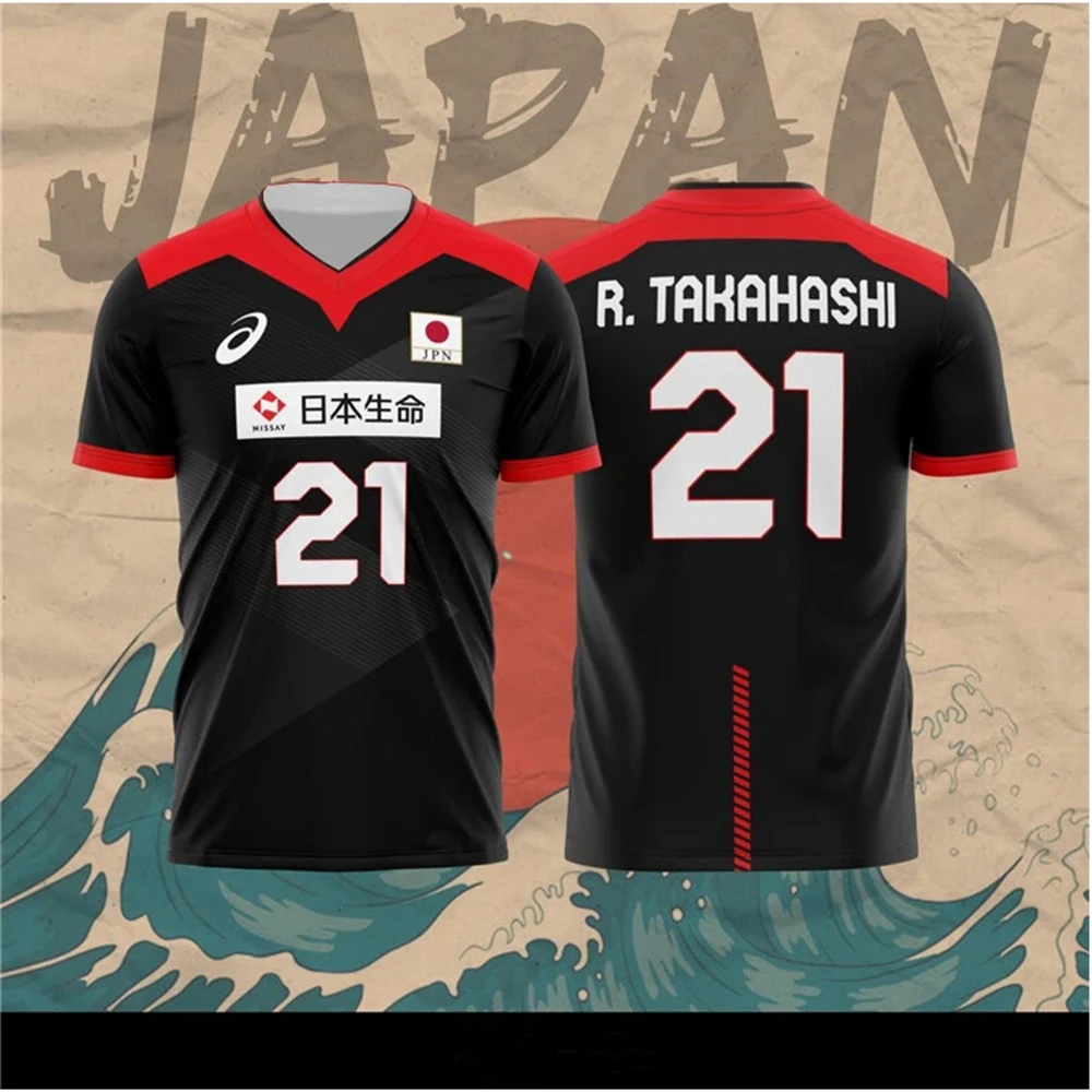Japan Volleyball Jersey R.Takahashi No.21 Ishikawa No.14 Sports Casual Breathable Quick-Drying Kids Adults Surf T-shirt Tops
Japan Volleyball Jersey R.Takahashi No.21 Ishikawa No.14 Sports Casual Breathable Quick-Drying Kids Adults Surf T-shirt Tops