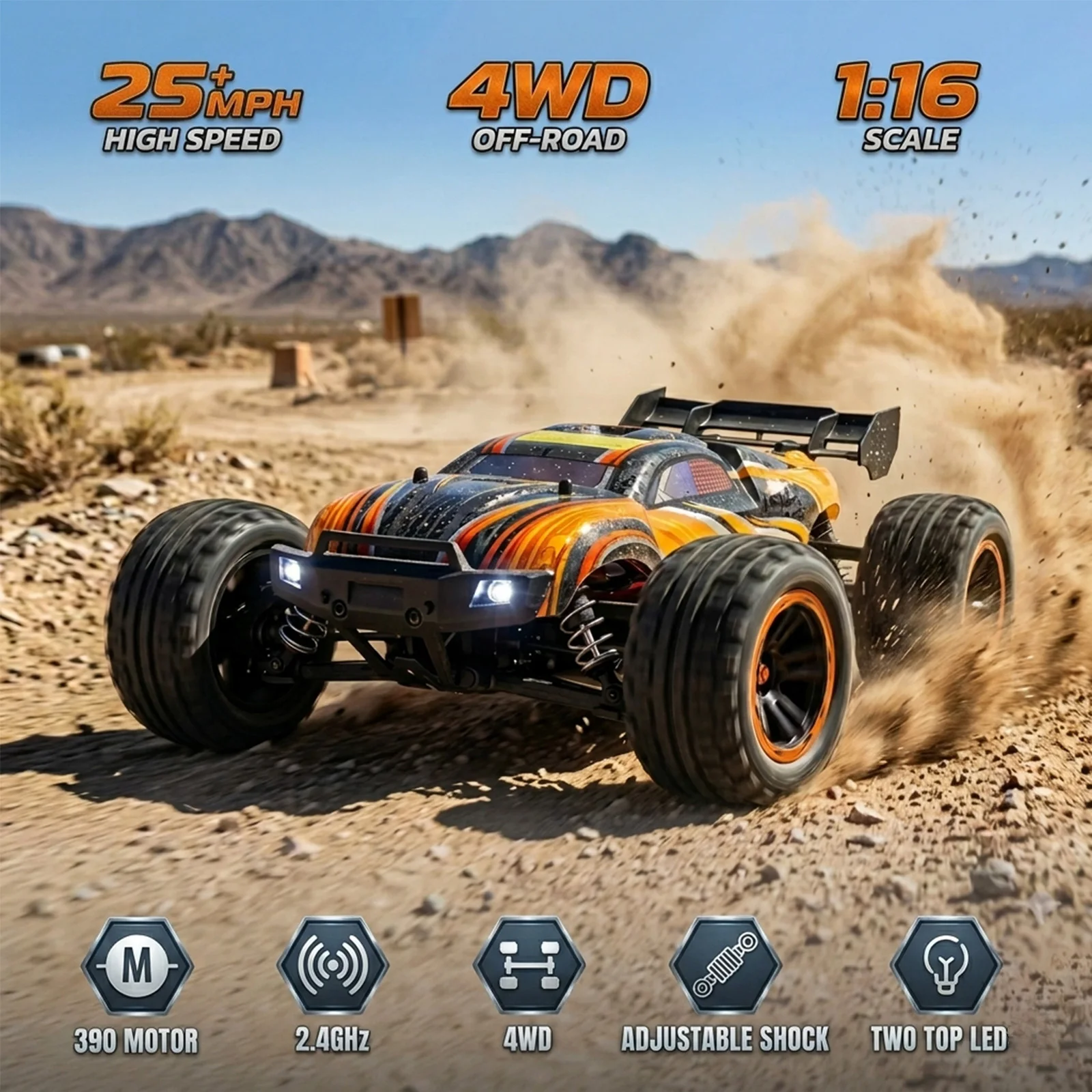 HAIBOXING 16890S 1:16 RC Truck, Max Speed 25MPH, 4WD Off Road RC Car, Waterproof Electronic Components, Suit to All Terrains and Gifts
HAIBOXING 16890S 1:16 RC Truck, Max Speed 25MPH, 4WD Off Road RC Car, Waterproof Electronic Components, Suit to All Terrains and Gifts