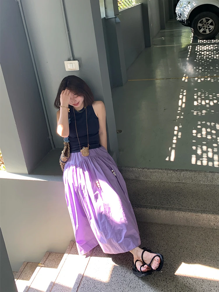 Плиссированная хлопковая юбка миди А-силуэта Monet Purple с эластичным поясом и бисером, в корейском стиле, для повседневной носки, из хлопкового материала
Плиссированная хлопковая юбка миди А-силуэта Monet Purple с эластичным поясом и бисером, в корейском стиле, для повседневной носки, из хлопкового материала