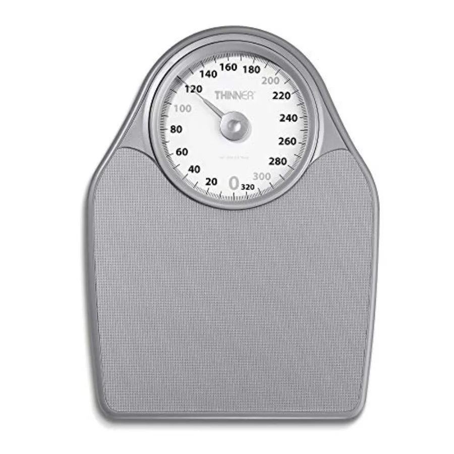 Thinner by Bathroom Scale for Body Weight Extra-Large Analog Scale Measures Weight Up to 330 Lbs. in Silver
Thinner by Bathroom Scale for Body Weight Extra-Large Analog Scale Measures Weight Up to 330 Lbs. in Silver