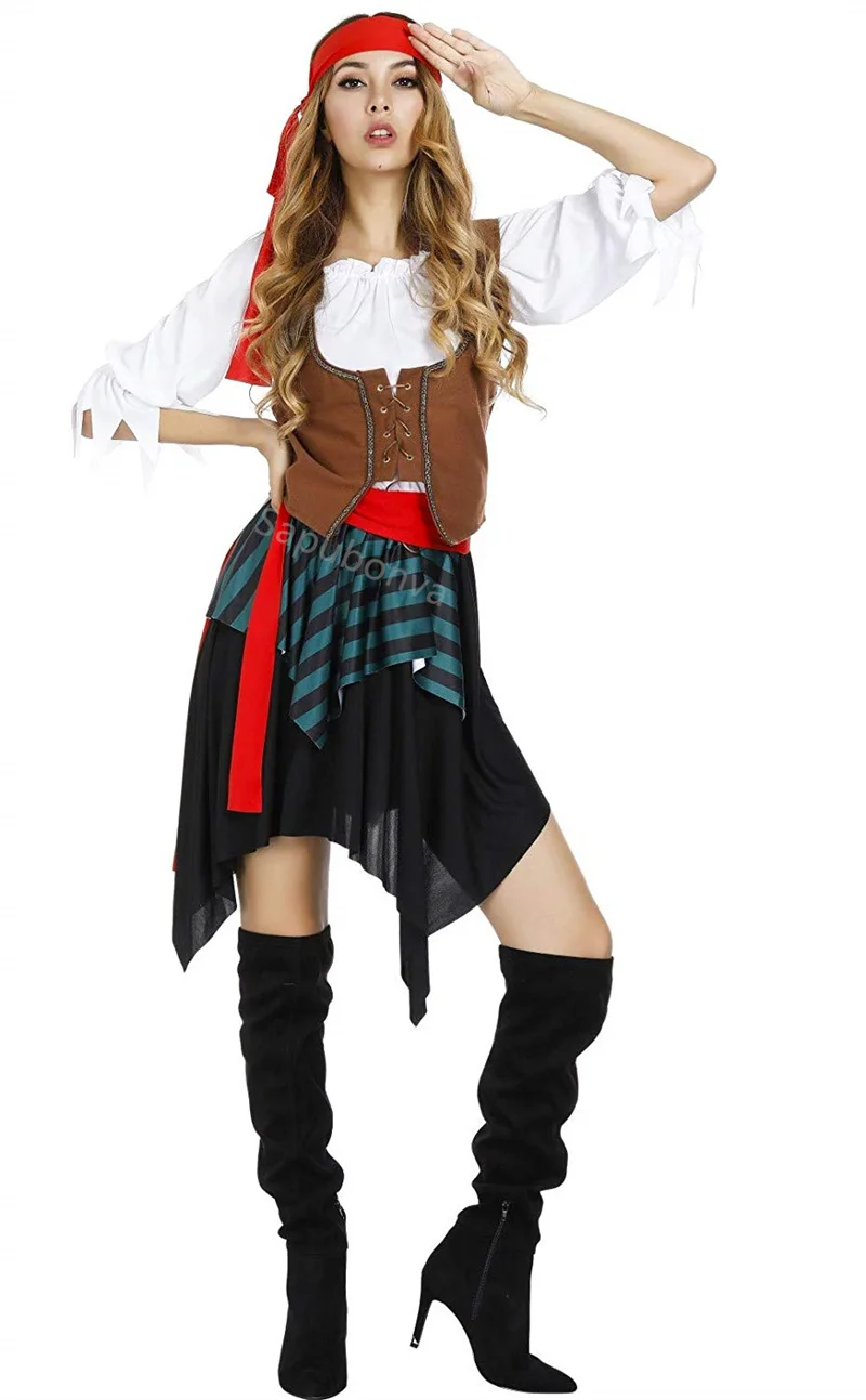 Women Pirate Costume Renaissance Adult Pirate Captain Costumes Vest Viking Medieval Pirate Dress Halloween
Women Pirate Costume Renaissance Adult Pirate Captain Costumes Vest Viking Medieval Pirate Dress Halloween