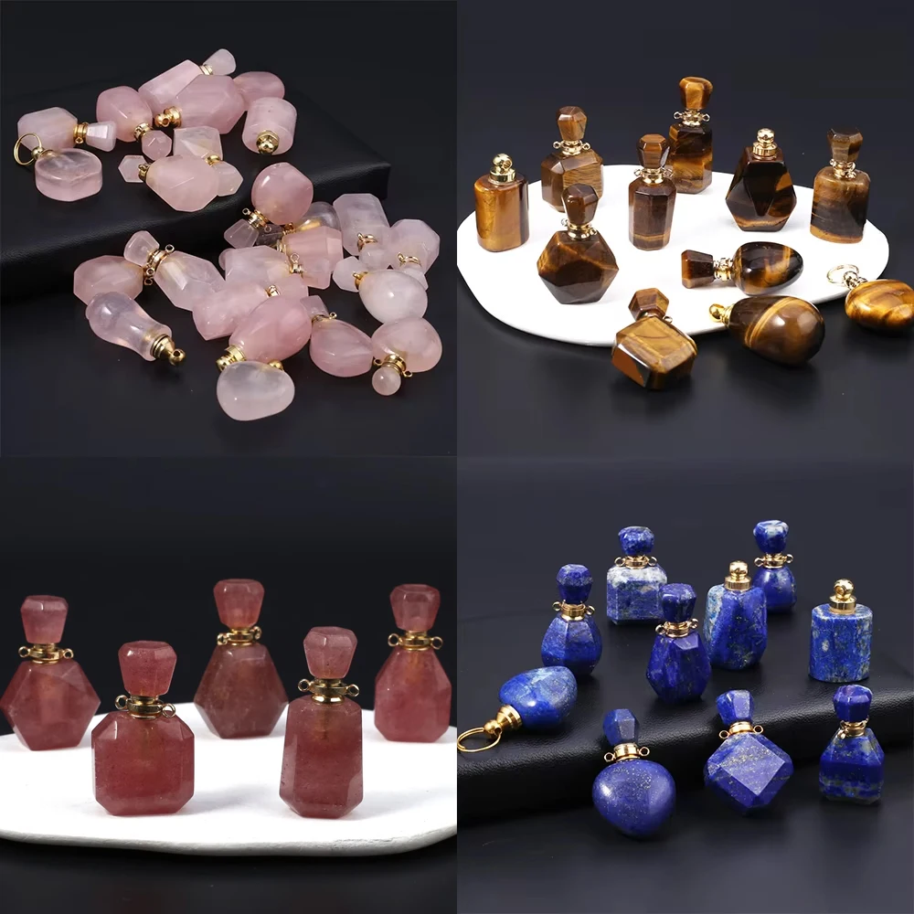 2pcs Natural Stone Perfume Bottle Pendant Essential Oil Diffuser Crystal Quartz Charms for Women Making DIY Jewelry Necklace
2pcs Natural Stone Perfume Bottle Pendant Essential Oil Diffuser Crystal Quartz Charms for Women Making DIY Jewelry Necklace
