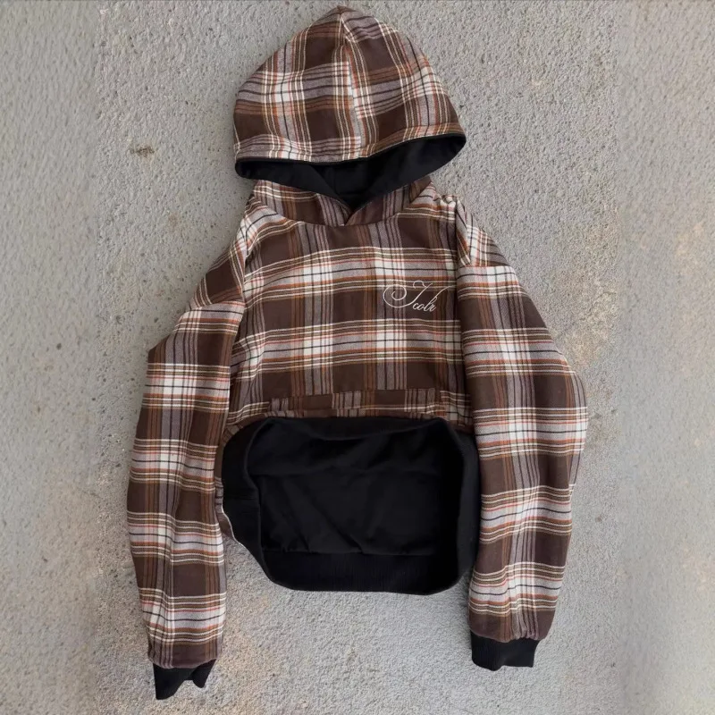 Женская толстовка в клетку с подкладкой, черная, оверсайз, с вышивкой, в стиле Y2K, уличная мода 2026
Женская толстовка в клетку с подкладкой, черная, оверсайз, с вышивкой, в стиле Y2K, уличная мода 2026