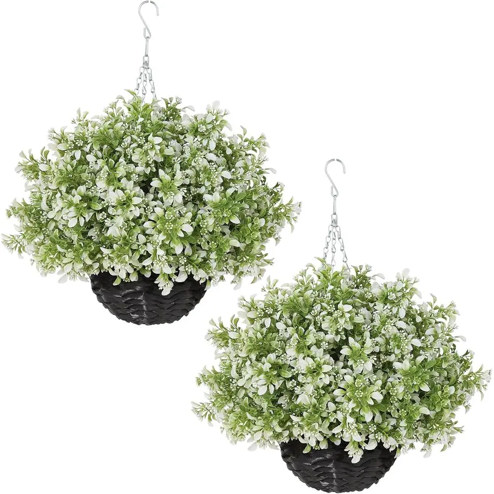 2pcs Artificial Boxwood Hanging Plants with UV-Resistant Eucalyptus Leaves for Outdoor Home Decor (White-Green)
2pcs Artificial Boxwood Hanging Plants with UV-Resistant Eucalyptus Leaves for Outdoor Home Decor (White-Green)
