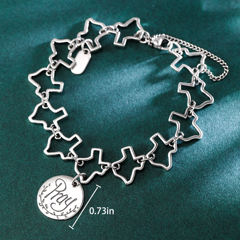 Genuine 925 sterling silver Texas Charm Bracelet paired with Prayer Charm Pendant
Genuine 925 sterling silver Texas Charm Bracelet paired with Prayer Charm Pendant