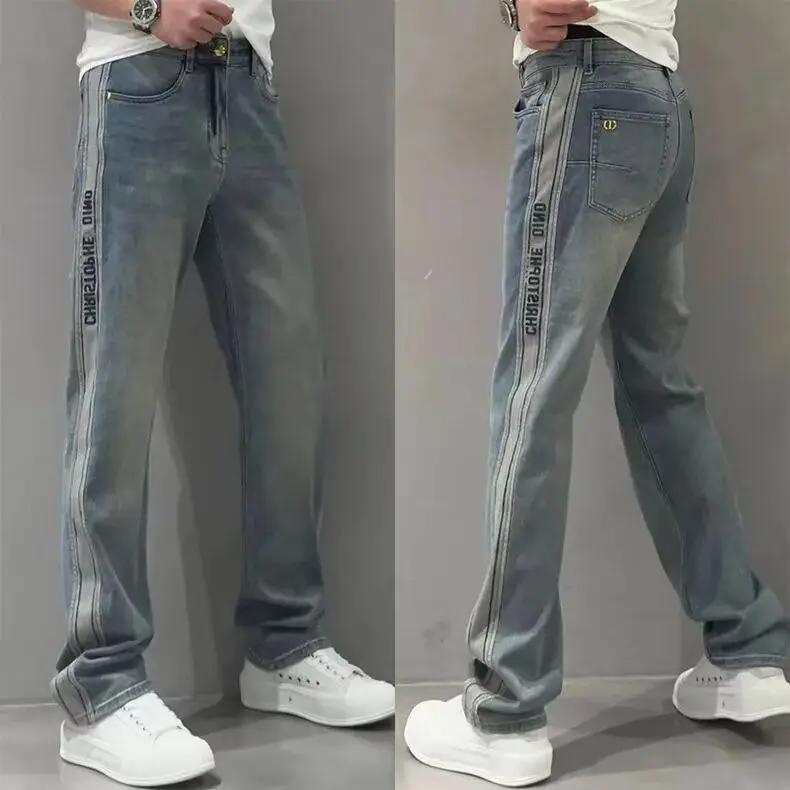 Men's Straight Leg Loose Fit Casual Jeans Autumn New High Street Style Color Block Striped Design Versatile Comfortable Cotto...
Men's Straight Leg Loose Fit Casual Jeans Autumn New High Street Style Color Block Striped Design Versatile Comfortable Cotto...