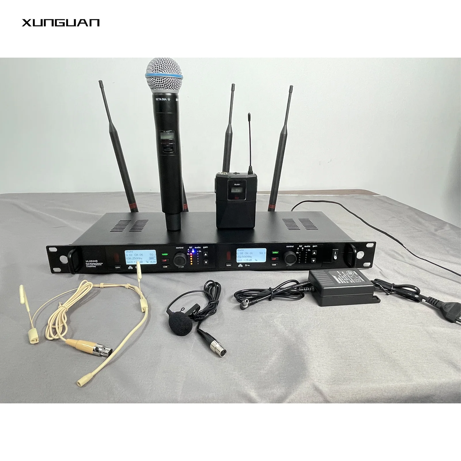 ULXD24D Professional Microphone Wireless Dual-Channel Wireless System with Beta58A Headset Mic for Conference Stage Big Show
ULXD24D Professional Microphone Wireless Dual-Channel Wireless System with Beta58A Headset Mic for Conference Stage Big Show