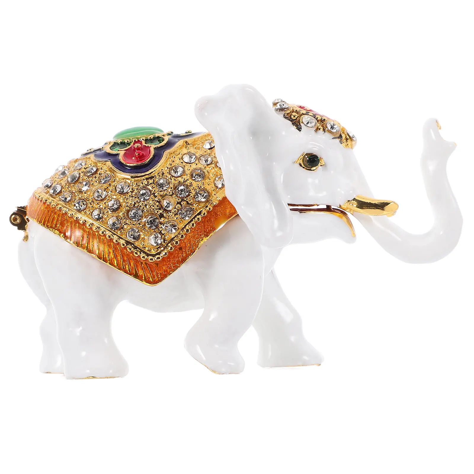 Metal Enamel Elephant Jewelry Box Sparkling Rhinestones Hinged Lid Trinket Box for Necklaces Rings Decorative
Metal Enamel Elephant Jewelry Box Sparkling Rhinestones Hinged Lid Trinket Box for Necklaces Rings Decorative