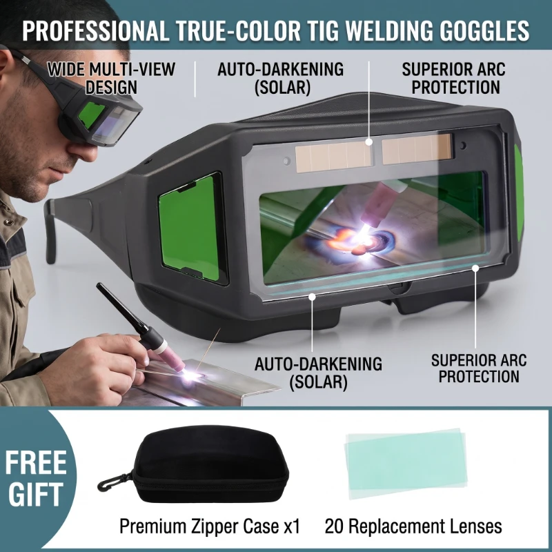 Multi Window Anti Strong Light Auto Darkening Welding Goggles Special Protective Gear for Welder Argon Arc Welding Safety
Multi Window Anti Strong Light Auto Darkening Welding Goggles Special Protective Gear for Welder Argon Arc Welding Safety