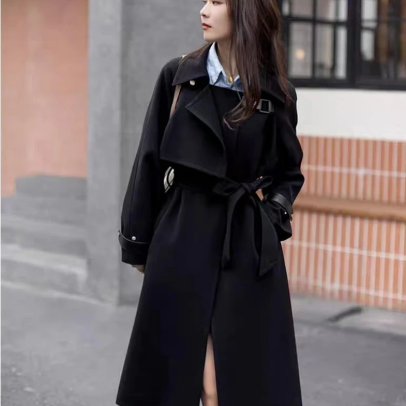 Women Khaki Trench Coat 2025 Spring Autumn New Fashion Double Breasted Long British Style Coat
Women Khaki Trench Coat 2025 Spring Autumn New Fashion Double Breasted Long British Style Coat