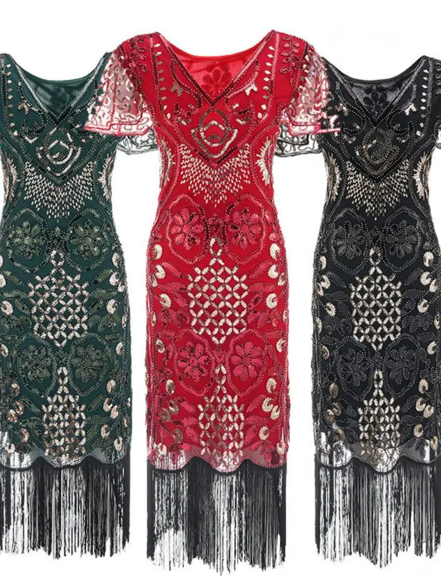 Женское платье в стиле ретро 920-х годов со сверкающими пайетками, элитное новое поступление, модная женская одежда
Женское платье в стиле ретро 920-х годов со сверкающими пайетками, элитное новое поступление, модная женская одежда