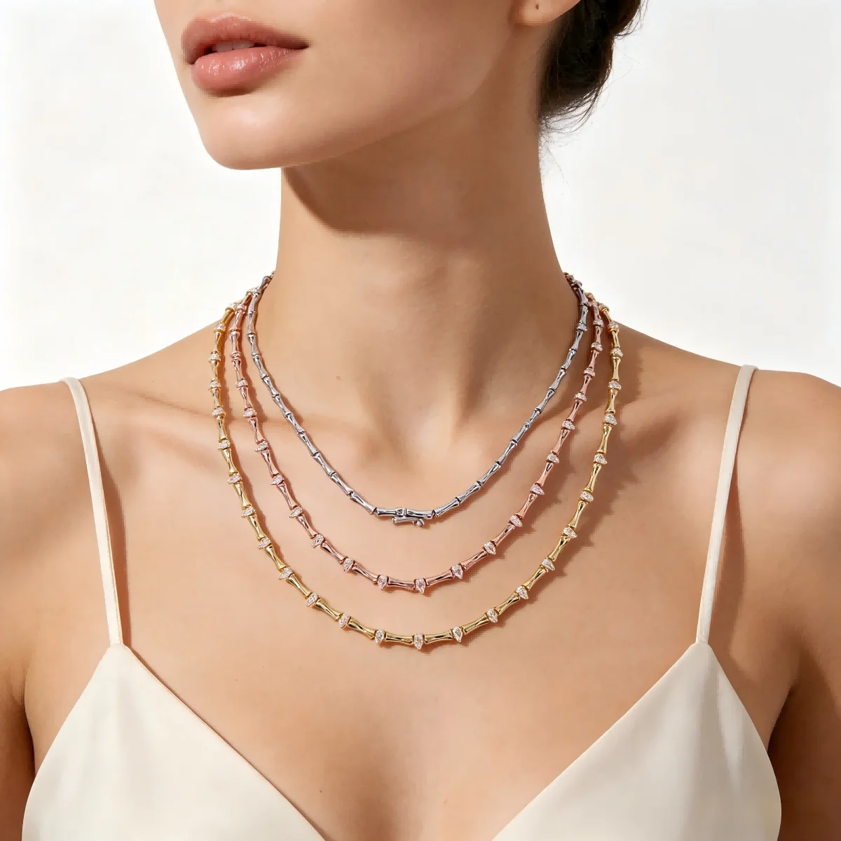 New 41cm Bamboo Joint Water Drop Cubic Zirconia Tennis Necklaces for Women Gold/Rose Gold/Platinum Plated Color Fashion Jewelry
New 41cm Bamboo Joint Water Drop Cubic Zirconia Tennis Necklaces for Women Gold/Rose Gold/Platinum Plated Color Fashion Jewelry