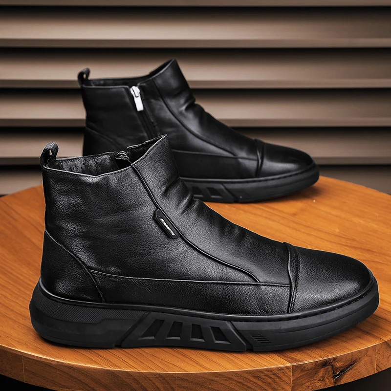 Waterproof High-Top Men's Shoes Summer Anti-Slip Work Casual Leather Shoes Black Versatile Men's Casual Leather Shoes
Waterproof High-Top Men's Shoes Summer Anti-Slip Work Casual Leather Shoes Black Versatile Men's Casual Leather Shoes