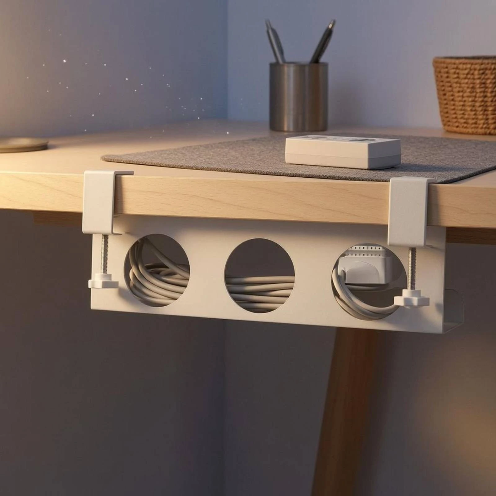 Power Strip Holder Clamp Mount Under-Desk Cable Tray Under-Desk Cord Organizer White Finish
Power Strip Holder Clamp Mount Under-Desk Cable Tray Under-Desk Cord Organizer White Finish