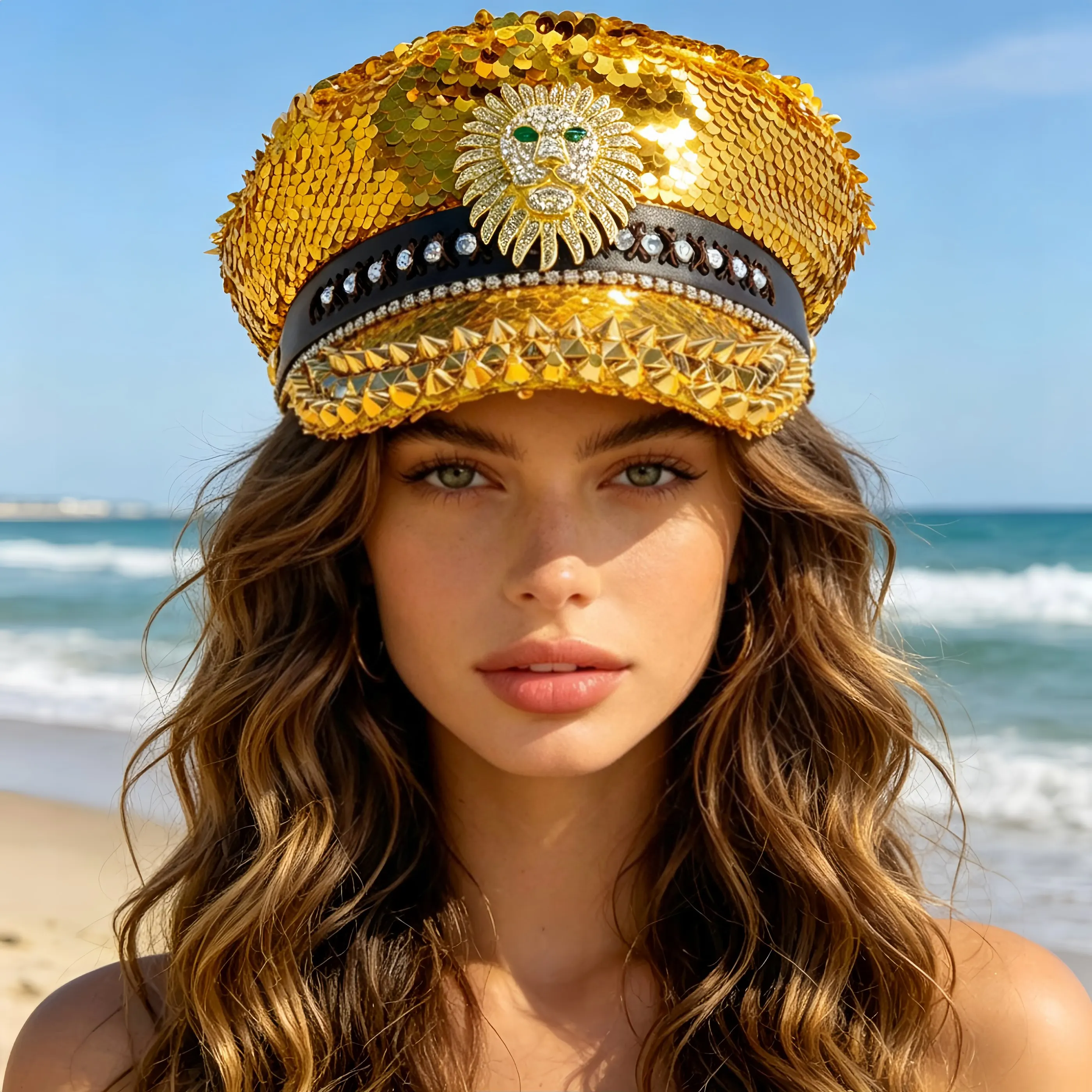 Rhinestone Captain Hat for Music Festival, Halloween, Disco, Burning Man, Vintage Party Cap for Men & Women
Rhinestone Captain Hat for Music Festival, Halloween, Disco, Burning Man, Vintage Party Cap for Men & Women