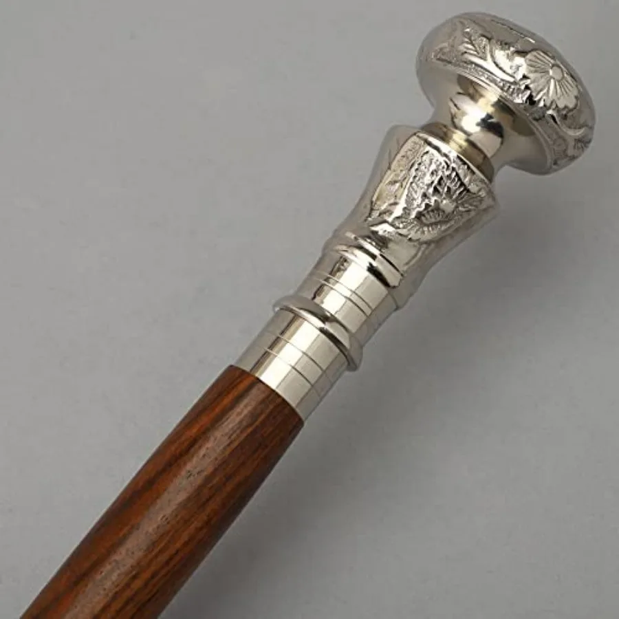Wooden Walking Cane, Wooden Walking Stick for Seniors, Silver Head Rosewood Brown Shaft Cane, Walking Cane for Men and Women
Wooden Walking Cane, Wooden Walking Stick for Seniors, Silver Head Rosewood Brown Shaft Cane, Walking Cane for Men and Women