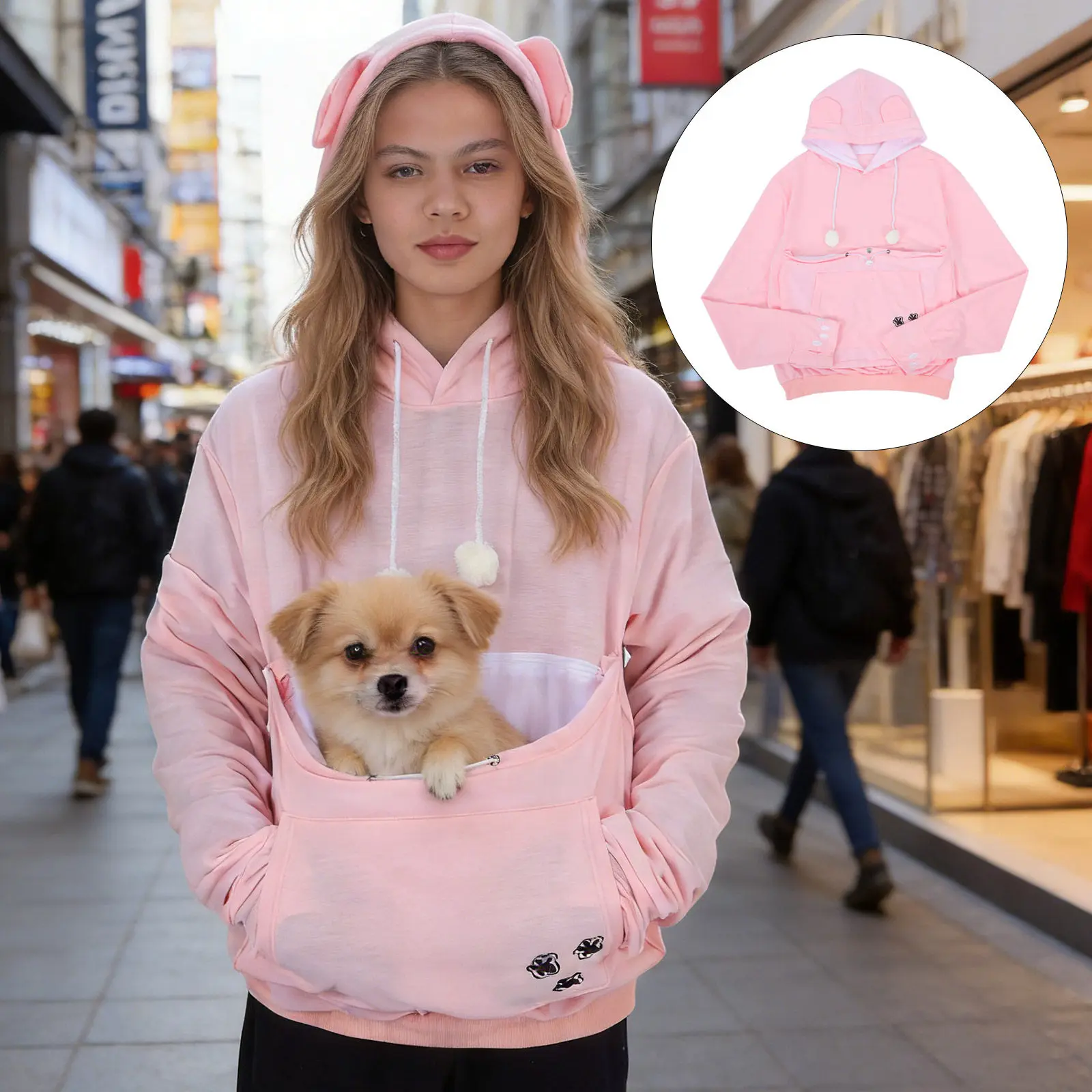 Unisex Pet Pouch Hoodie for Cats and Small Dogs Winter Warm Carrier Sweatshirt Zippered Pocket Hands-Free Outdoor
Unisex Pet Pouch Hoodie for Cats and Small Dogs Winter Warm Carrier Sweatshirt Zippered Pocket Hands-Free Outdoor