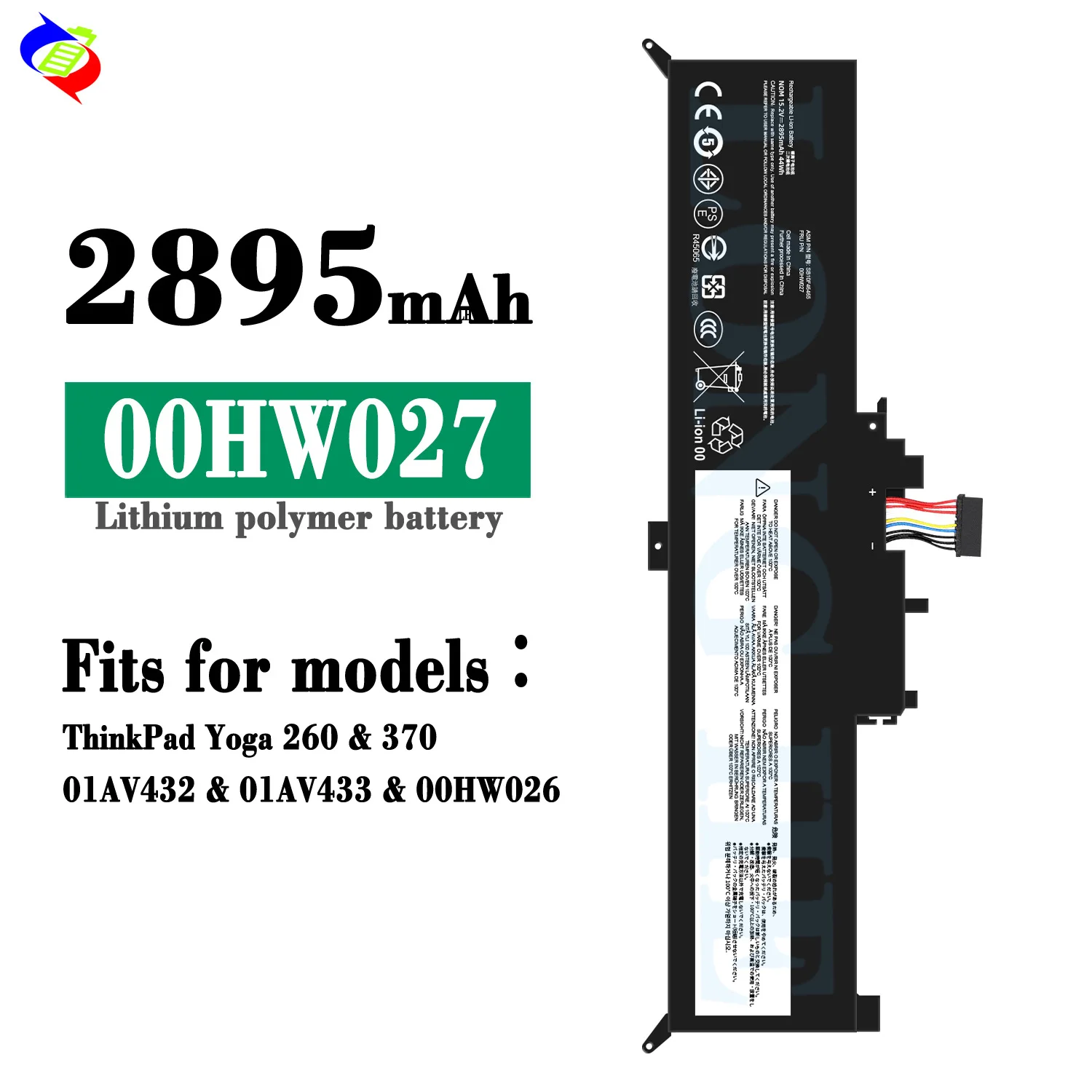 00HW027 Laptop Battery for Lenovo ThinkPad Yoga 260 Yoga 370 01AV432 01AV433 00HW026 2895mAh Replacement Battery
00HW027 Laptop Battery for Lenovo ThinkPad Yoga 260 Yoga 370 01AV432 01AV433 00HW026 2895mAh Replacement Battery