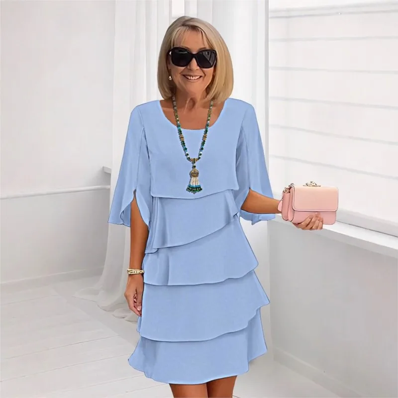 2026 Summer Women's Cake Dress Lotus Leaf Sleeve Solid Color Loose Waist O-neck Simple Fashion Pullover Casual Midi Dress
2026 Summer Women's Cake Dress Lotus Leaf Sleeve Solid Color Loose Waist O-neck Simple Fashion Pullover Casual Midi Dress