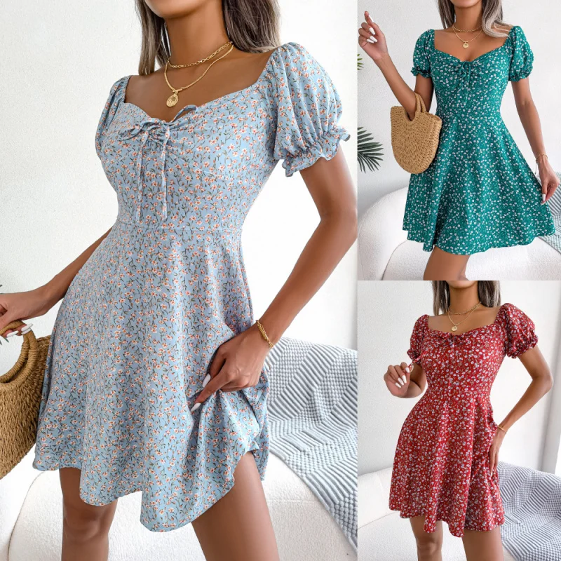 2025 Spring and Summer Leisure Bell Sleeve Drawstring Lace Floral Large Swing Dress C002
2025 Spring and Summer Leisure Bell Sleeve Drawstring Lace Floral Large Swing Dress C002