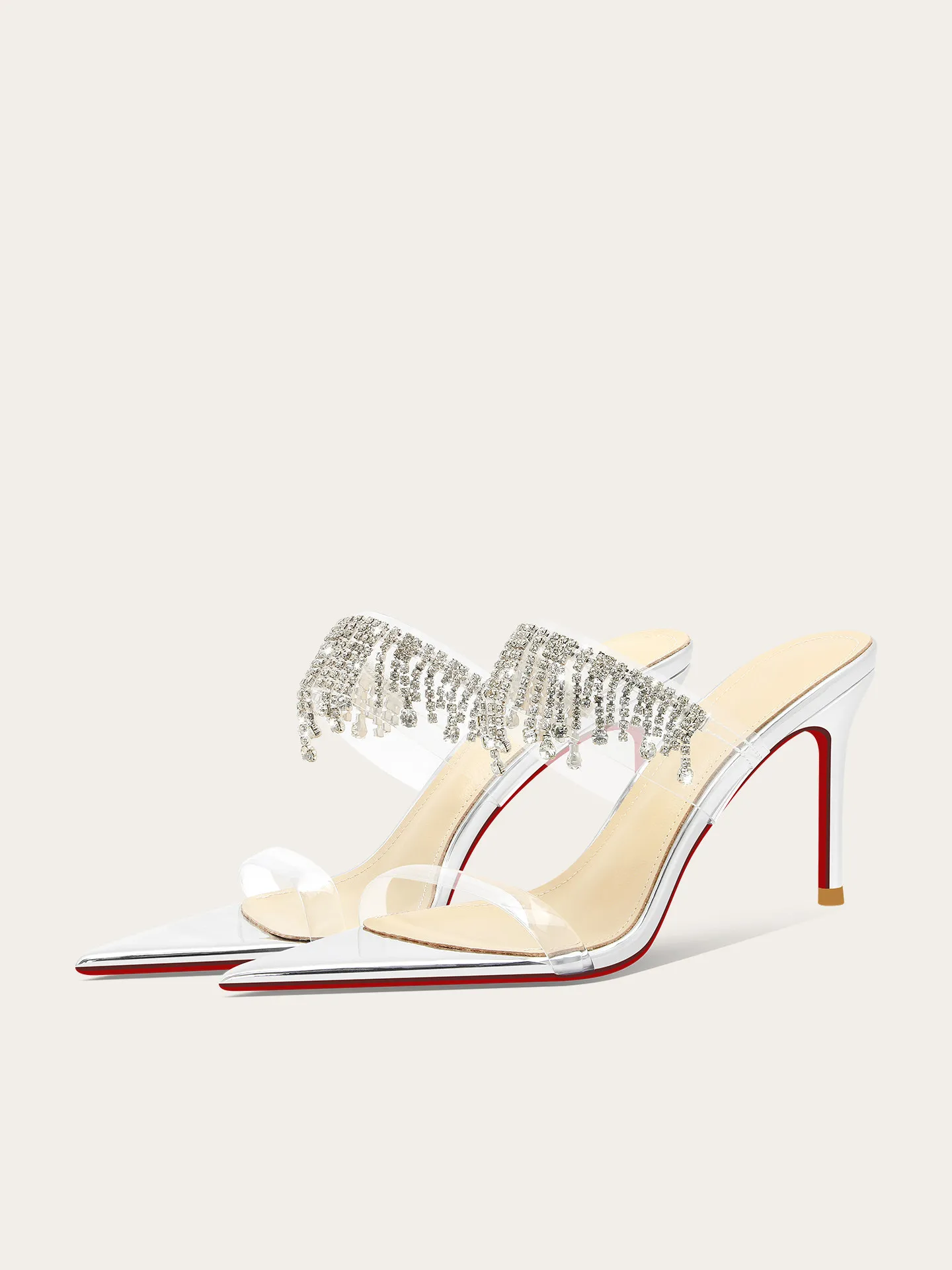 New transparent flat toe sandals with exposed toes for women, pointed silver patent leather rhinestone chain high-heeled sandals
New transparent flat toe sandals with exposed toes for women, pointed silver patent leather rhinestone chain high-heeled sandals