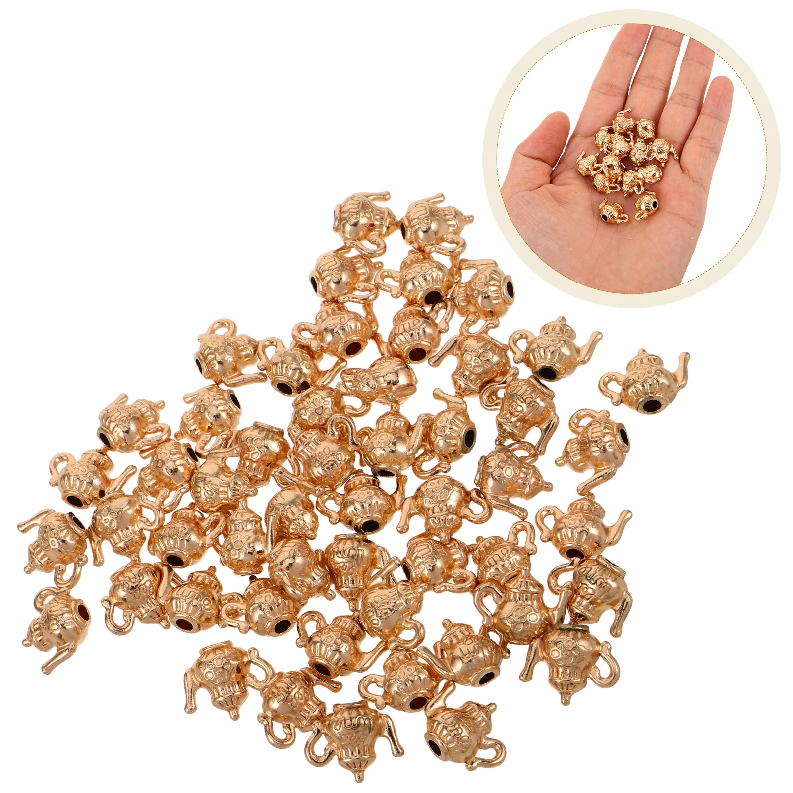 50 Pcs Alloy Jewelry Accessories Keychain Teapot Bracelet Metal Miniature Charm
50 Pcs Alloy Jewelry Accessories Keychain Teapot Bracelet Metal Miniature Charm