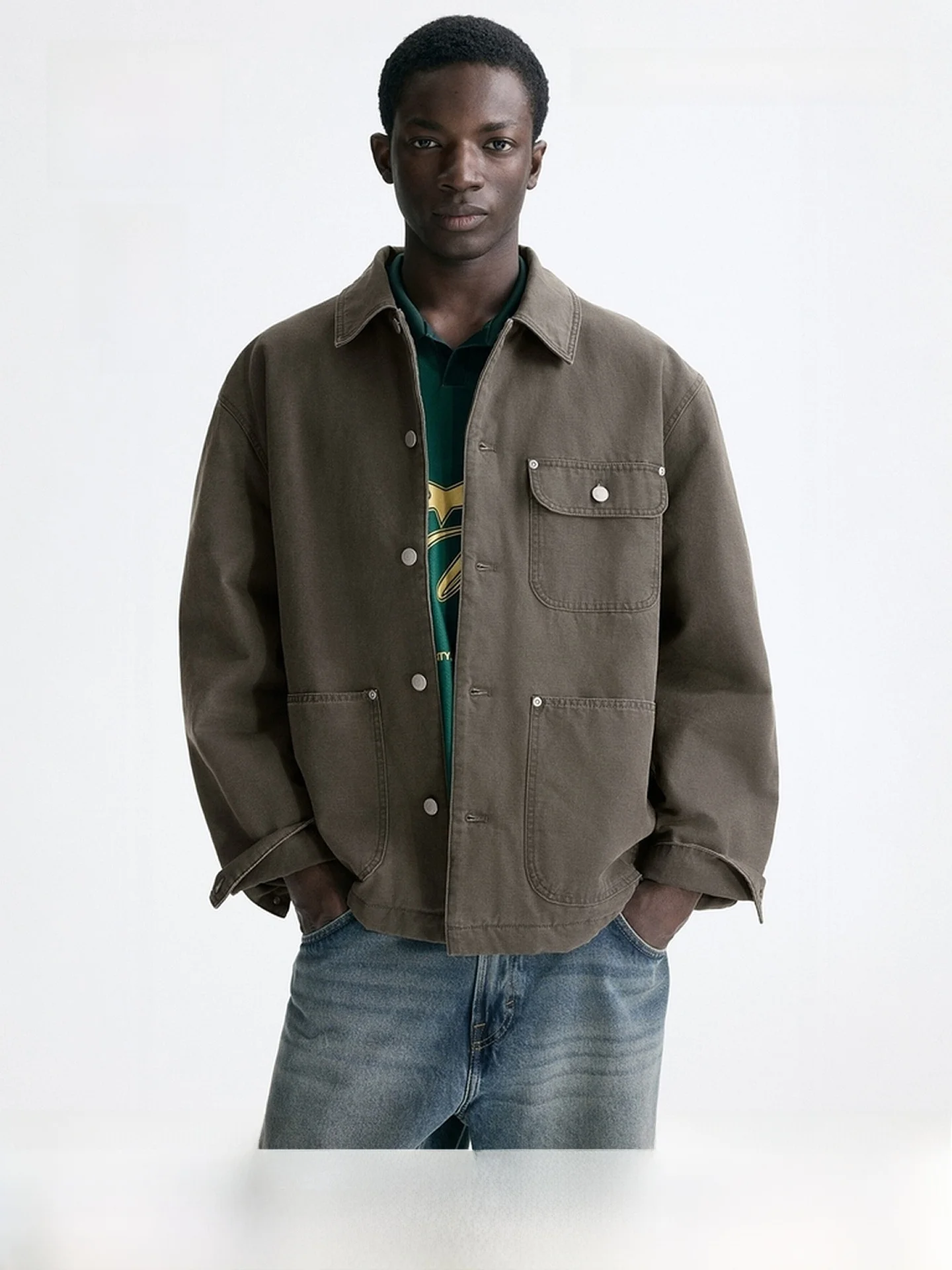 H&M Men's Cotton Jacket Shirt Style Trendy Outerwear Bookworm 1311040 Casual Loose Fit Long Sleeve Basic Mass Appeal
H&M Men's Cotton Jacket Shirt Style Trendy Outerwear Bookworm 1311040 Casual Loose Fit Long Sleeve Basic Mass Appeal