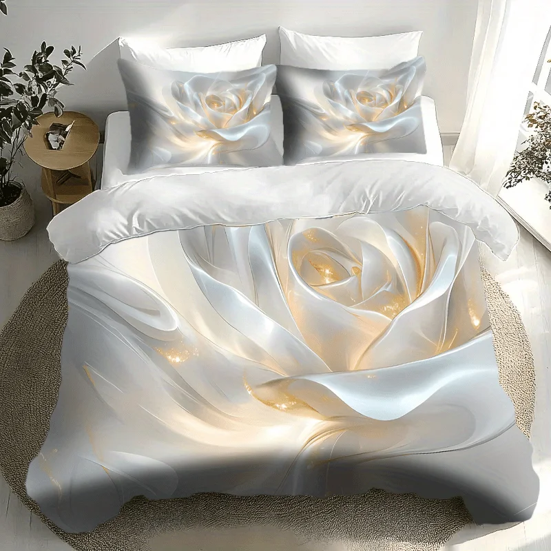 3pcs Elegant Floral Print Quilt Cover & Pillowcase Set - Soft, Breathable, Skin-Friendly Polyester, Machine Washable, Zipper Clo
3pcs Elegant Floral Print Quilt Cover & Pillowcase Set - Soft, Breathable, Skin-Friendly Polyester, Machine Washable, Zipper Clo