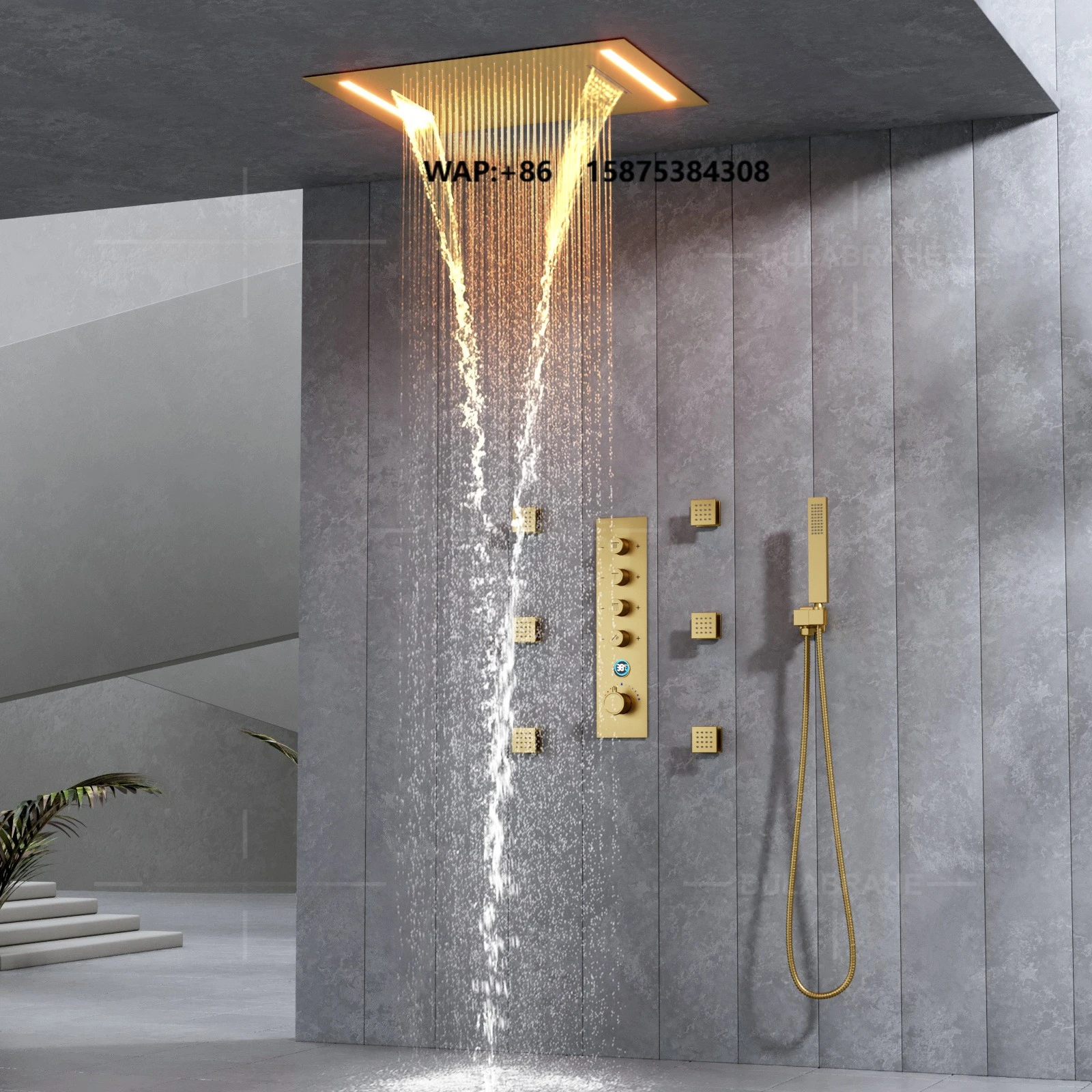 Ceiling Embedded 20*14inch Led Shower Head Rain Waterfall Shower Bathroom Temperature Display Shower Faucet Set
Ceiling Embedded 20*14inch Led Shower Head Rain Waterfall Shower Bathroom Temperature Display Shower Faucet Set