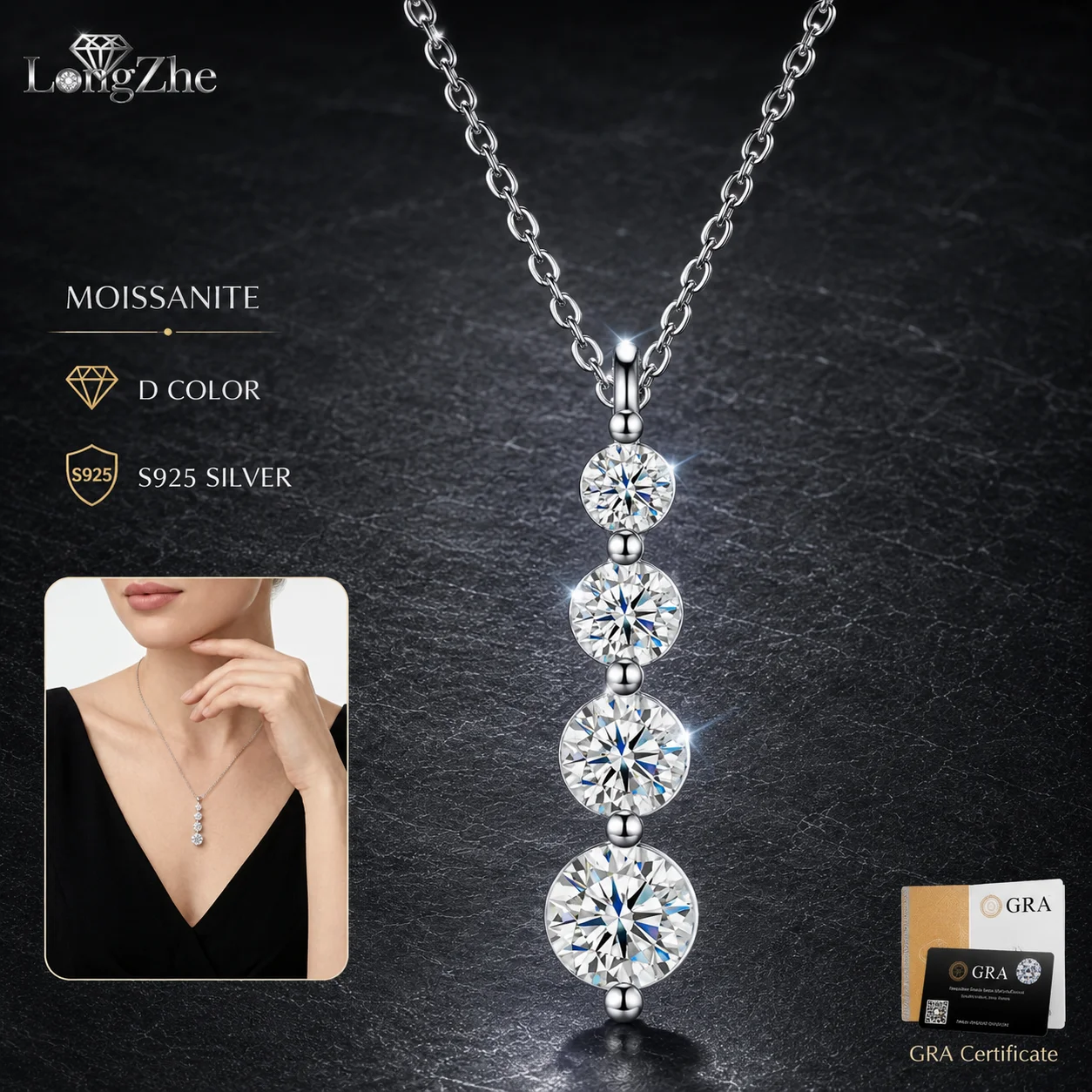 S925 Silver Moissanite Pendant Necklace 3mm 3.5mm 4mm 4.5mm Round Cut for Women Daily Wear Party Anniversary Jewelry Gift
S925 Silver Moissanite Pendant Necklace 3mm 3.5mm 4mm 4.5mm Round Cut for Women Daily Wear Party Anniversary Jewelry Gift