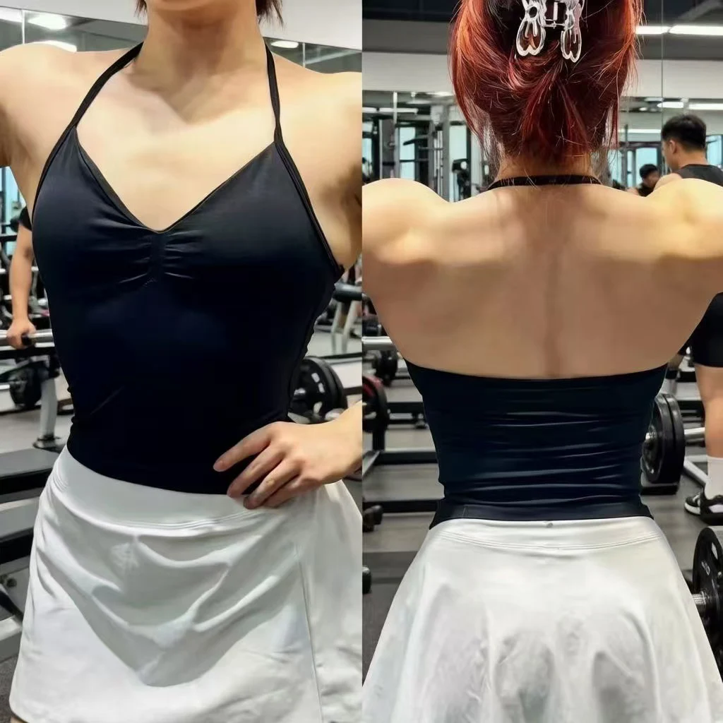DFLOGO women's sexy backless design sports vest, made of breathable and elastic fabric, suitable for yoga and fitness activitie
DFLOGO women's sexy backless design sports vest, made of breathable and elastic fabric, suitable for yoga and fitness activitie