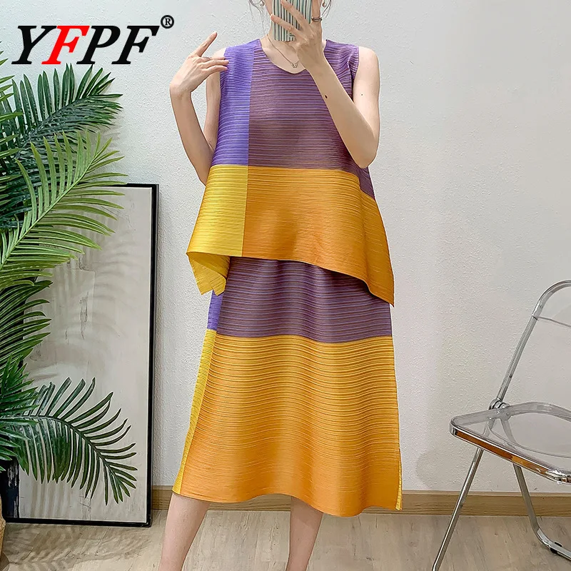 YFPF Summer Casual Loose Women 2 Piece Set Contrast Color Sleeveless Blouse + A Line Skirts Versatile 2025 New Clothing 3A275
YFPF Summer Casual Loose Women 2 Piece Set Contrast Color Sleeveless Blouse + A Line Skirts Versatile 2025 New Clothing 3A275